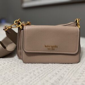 Kate Spade Duet Saffiano Tan Leather Small Crossbody